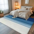 thumbnail image 5 of 8x10 Area Rugs, Navy Blue Ombre Non-Skid Rubber Backing Large Rectangle Rugs - Living Room Bedroom Home Office, Modern Abstract Art Blue White Striped Indoor Floor Mat Carpets Washable Rug, 5 of 9