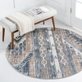 thumbnail image 3 of Unique Loom Portland Collection Area Rug - Orford (7' 1" Round Navy Blue/Blue), 3 of 12