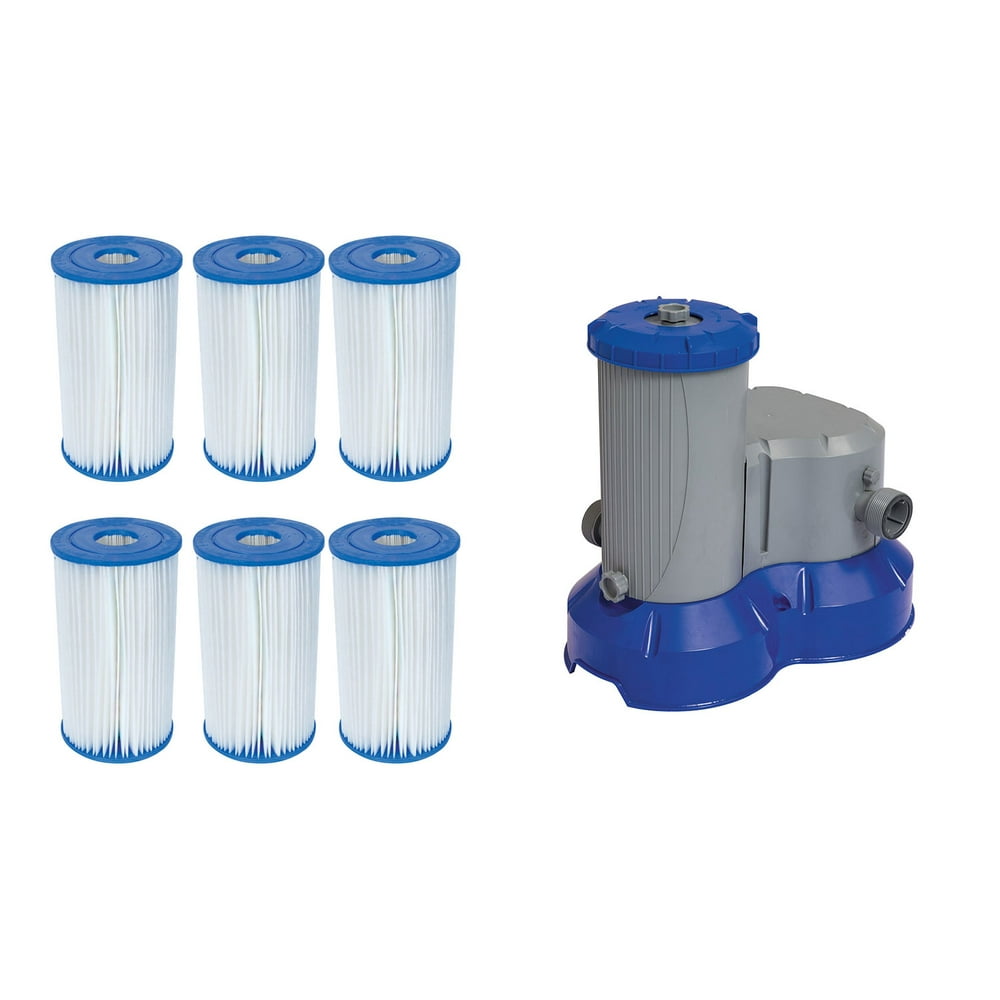 Bestway Pool Filter Replacement Cartridge (6) + Above Ground Pool