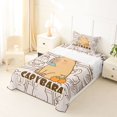 thumbnail image 5 of Manfei Kawaii Capybara Twin Sheets,Cute Duck Print Bedding,Beige,3pcs,1 Fitted Sheet and 1 Pillowcase, 5 of 6