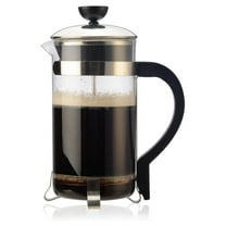 French Press Coffee Maker - 8 Cup (32oz) Glass Coffee Press, Stainless Steel, Black