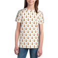 thumbnail image 3 of Wukai Cute Carrot Print Youth Unisex Short Sleeve T-Shirt for Boys, Girls, Teens, and Kids-X-Large, 3 of 7