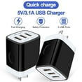 thumbnail image 5 of AILKIN Wall Charger,USB Charger Adapter,3.1A/2PACK Multi Port Fast Charging Station Power Base Charger Block Plug For iPhone Wall Charger Block,Black, 5 of 5