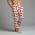 thumbnail image 5 of Men's Drawstring Pocket Cuffed Casual Pants, Romantic Heart Print Valentine's Day Home Sleep Pants for Gift and Holiday,Light pink,2XL, 5 of 8