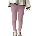 thumbnail image 2 of Lenpel Leggings for Toddler Girls Fall Winter Ribbed Knitted Lace Hem Full Length Bottom Pants Warm Footless Tights, 2 of 4
