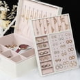 thumbnail image 4 of SWAEAZR Jewelry Boxes for Women Girls,2-Layer Jewelry Organizer Box with Removable Tray, Jewelry Box Organizer with Lock, PU Leather Jewelry Storage Case for Necklaces Ring Earrings Bracelet Watch, 4 of 6