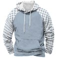 thumbnail image 3 of MHFRRA Sudadera con Capucha de Moda para Hombre, Informal, Ajustada, con Diseño de Bloques de Color para Uso Diario En Invierno, Cómoda y Ligera Azul, 3 of 3