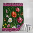 thumbnail image 4 of Spring Flowers Small Stall Shower Curtain, Waterproof Shower Curtains for Bathroom, Purple Boho Farmhouse Botanical Florals Washable Fabric Bath Curtain for Bathtub Decoration with Hooks 36x78 Inches, 4 of 9
