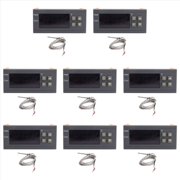 8X Controlador de Temperatura Digital -99-400 Grados PT100 M8 Sonda Sensor de Termopar Termostato Integrado Interruptor de 220 V