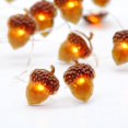 thumbnail image 1 of Cadena de luces navideñas Acorn de 10 pies con alambre plateado y 40 luces LED $ Cadena de luces de modelado 3D Acorn para Halloween y Acción de Gracias $ Cadena de luces navideñas Acorn es adecuada, 1 of 5