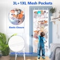 thumbnail image 3 of Behome Stuffed Animal Storage, Over the Door Organizer with 4 Large Pockets, Hanging Door Toy Organizer for Bedroom, Bathroom, Pantry, White, 3 of 7
