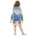 thumbnail image 7 of FORMRS Niños Bathrobe Unisex Hooded Robe Soft Plush Pajamas Sleepwear, Size 2-3T, Green Seaside, 7 of 7