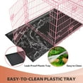thumbnail image 5 of BestPet Large Dog Crate, 30" Pink, Metal Wire, Double Door, Folding, with Plastic Tray & Handle, 5 of 7