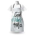 thumbnail image 3 of Chill Apron, Hand Letters Calligraphy Dots Wavy Lines and Little Heart Modern, Unisex Kitchen Bib with Adjustable Neck for Cooking Gardening, Adult Size, Teal Black Beige, by Ambesonne, 3 of 4