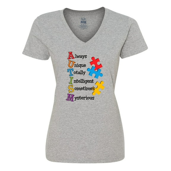 Inktastic Autism Acrostic Women's V-Neck T-Shirt