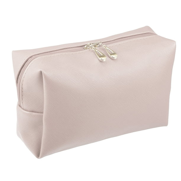 Bolsa de maquillaje Unique Bargains de Cuero PU resistente al agua talla S rosa
