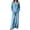 Outfits for women-Blue, variant on Guieoi Matching Outfits for Women Solid-Color Cotton-Linen Wide-leg Pants Set V-neck Button-down Long-sleeve Loose-fit Top High-waisted Pants Two-Piece Set White M