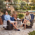 thumbnail image 3 of LayinSun 9 Pieces Patio Furniture Sets, Outdoor Wicker Conversation Set with Swivel Chairs and 6" Thick Cushion for Deck Garden Backyard, 3 of 8