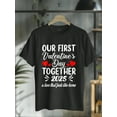 thumbnail image 2 of 100% Cotton Our First Valentines Day As Mr And Mrs 2025 Married Couples T-Shirt Tee For Adult, Men, Women, Teen, Teenager, Adolescent, Youth, 2 of 7