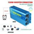 thumbnail image 5 of EFFORTWAY 1500W Power Inverter DC 24V to AC 110V Pure Sine Wave Car Inverter 3AC Outlets LCD Display for Vehicles, Outdoor Travel, 5 of 10