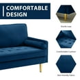 thumbnail image 6 of LiangFu 67" Modern Velvet Loveseat 2-Seat Sofa with Golden Frosted Legs Mid Century Sofa Compact Love Seat with 2 Pillows for Livingroom, Apartment,Blue, 6 of 7