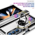 thumbnail image 2 of [4 in 1 Hinge Protection for Samsung Galaxy Z Fold 4 5G Case with Tempered Glass Screen Protector & Camera Lens Protector & Kickstand，[Military-Grade] Samsung Z Fold 4 Phone Case (Silver), 2 of 14