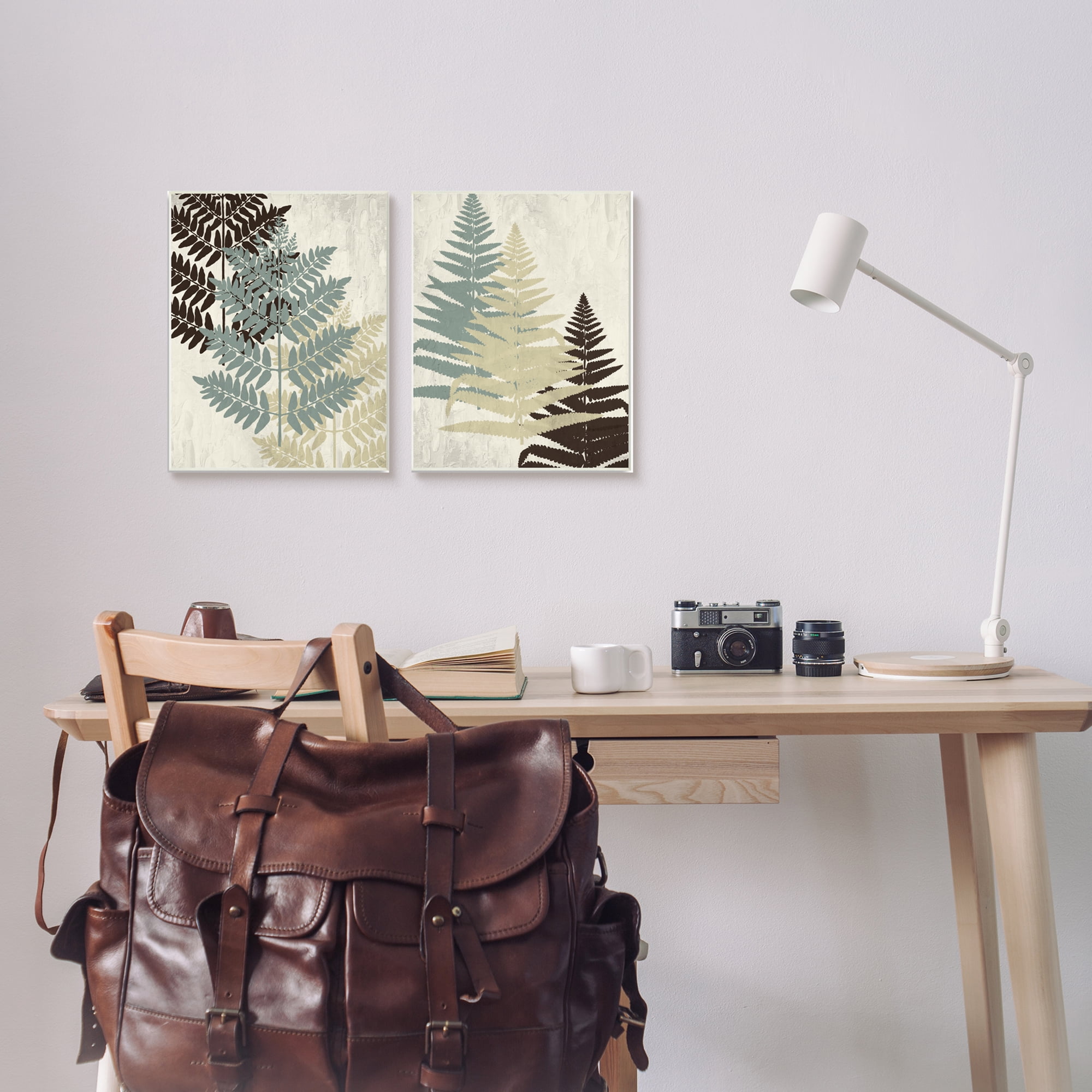 Stupell Industries Forest Fern Branches Layered Plants Neutral Tones Botanical & Floral Painting Unframed Art Print Wall Art, 10 x 15, Set of 2