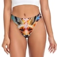 thumbnail image 1 of Balery Color Splash Fox Portrait Tangas de Algodón para Mujer con Estampado – Ropa Interior Sexy, Transpirable, G-string-X-Large, 1 of 6