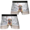 thumbnail image 3 of Playful Bullmastiff Welcomes Winter Snowy Day with Cardinal Bird All Over Print Boxer Briefs Underwear for Men Dad Dog Lover - 120177, 3 of 6