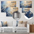 thumbnail image 4 of Designart "Gold and blue birds on floral tree In Blue and White"Bird Metal Wall Art Blue Modern Office Room Wall Art, 4 of 6