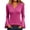 Hot Pink, variant on Tops for Women Ribbed V Neck Long Sleeve Wrap Front Flare Bell Sleeve Fashion Slim Fit Basic Casual Fall Winter Blouse