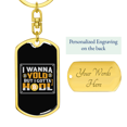 thumbnail image 3 of I Wanna YOLO But I Gotta HODL Crypto Stainless Steel or 18k Gold Premium Swivel Dog Tag Keychain, 3 of 16