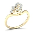 thumbnail image 2 of CARATS FOR YOU 1/5 cttw White Natural Diamond In 14K Yellow Gold Plated Mom & Child Heart Rings, Valentine ring for her, Engagement Ring (0.20 Carat, I-I Color, I2-I3 Clarity), Ring Size-10.5, 2 of 6