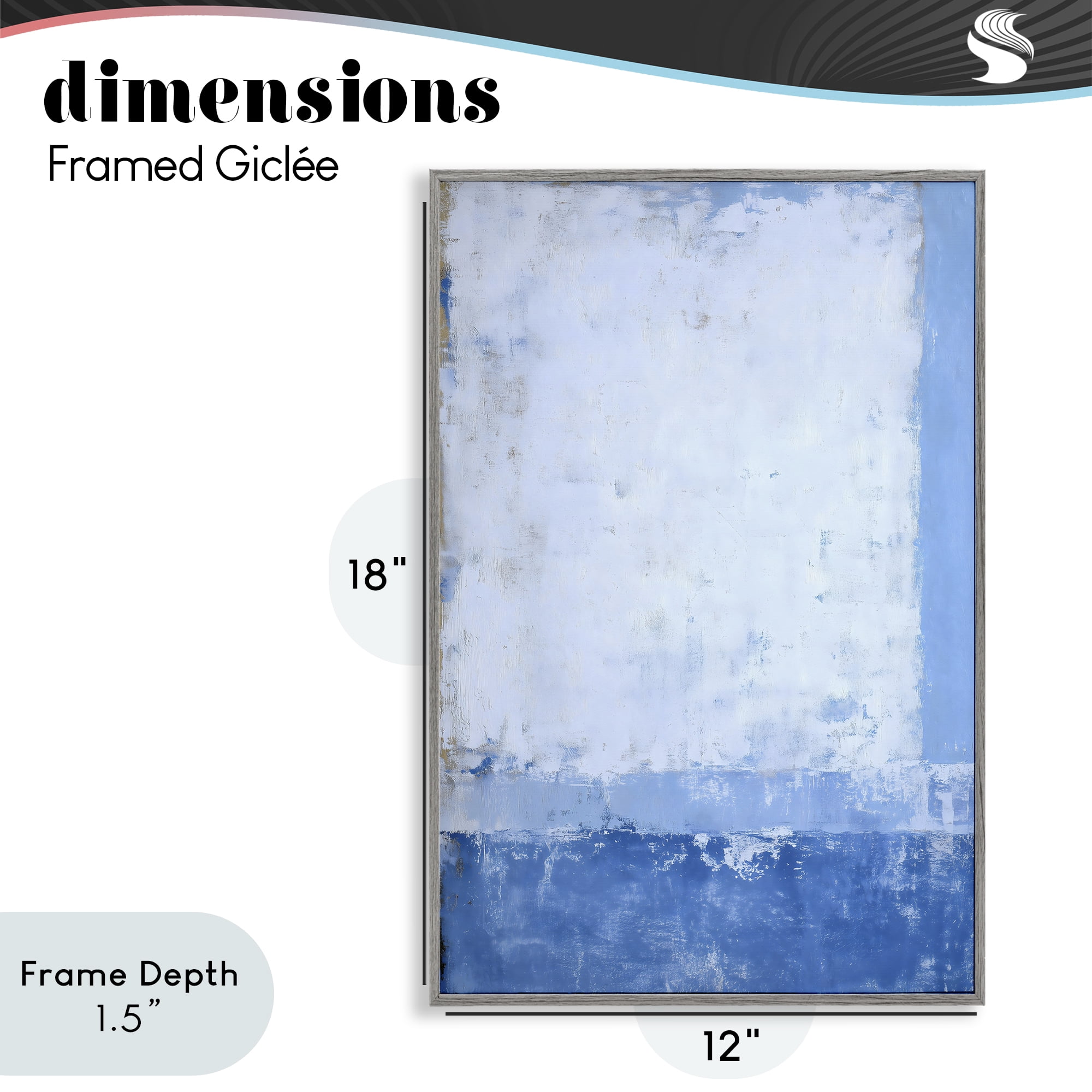 Stupell Industries Blue & White Abstract Gray Framed Giclee Art, design by Gina Kelly