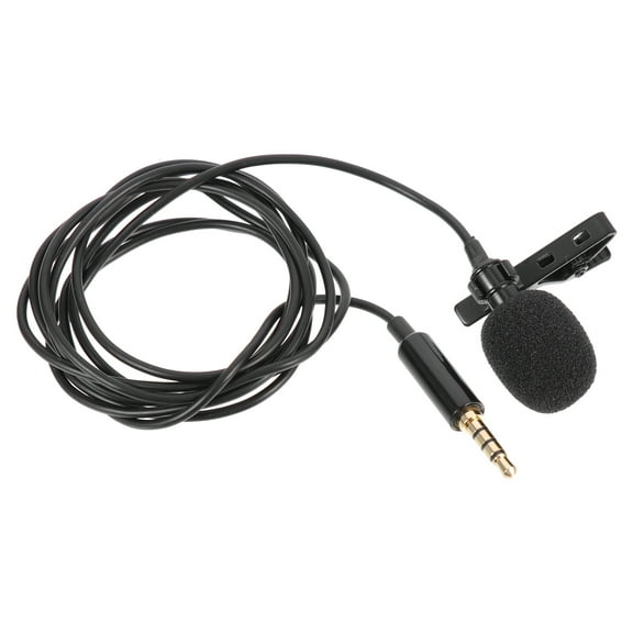 Raindrops Lavalier Lapel Microphone, Black, Portable and Durable, for Vlogging and Lectures