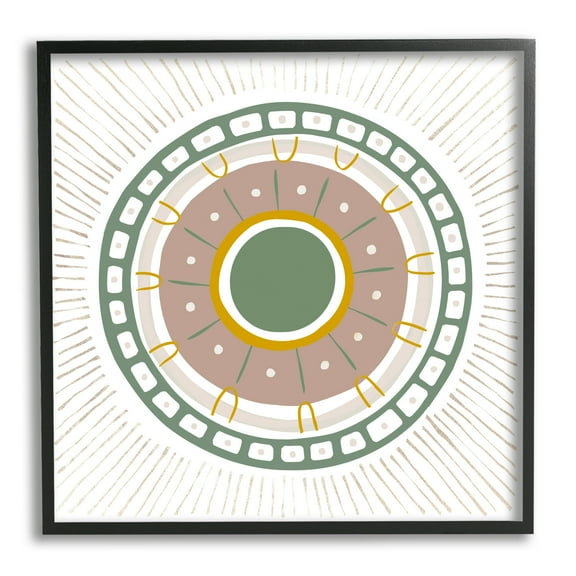 Stupell Industries Geometric Abstract Eye Fractal Abstract Painting Black Framed Art Print Wall Art