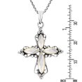 thumbnail image 3 of Elegant Swirling Sterling Silver Cross w/ White Shell Inlay Necklace, 3 of 6