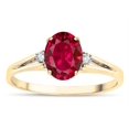 thumbnail image 2 of Star K � Oval 8x6 Created Ruby Split Shank Three Stone Engagement Promise Ring, 2 of 9