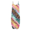 thumbnail image 4 of Black & Friday Deal 2024! pstuiky Summer Dress, Women Sleeveless V-Neck Suspender Dress Printed Dress Floor-Length Dress Loose Leisure Dress on Sale Multicolor L, 4 of 5