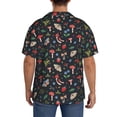thumbnail image 5 of Balery Forest Flora and Insects Men's Casual Button Down Shirt Short Sleeve Textured Summer Cuban Beach Shirts-Medium, 5 of 7
