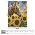 thumbnail image 4 of Shiartex  Red Horse Sunflower Throw Blanket Cozy Soft Warm Lightweight Flannel Blankets for Bed Sofa Couch White, 4 of 6