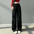 thumbnail image 2 of Women Cargo Pants Wide Leg Pants for Women Baggy Sweatpants Joggers Women Hiking Clothes Clothes for Women, 2 of 8