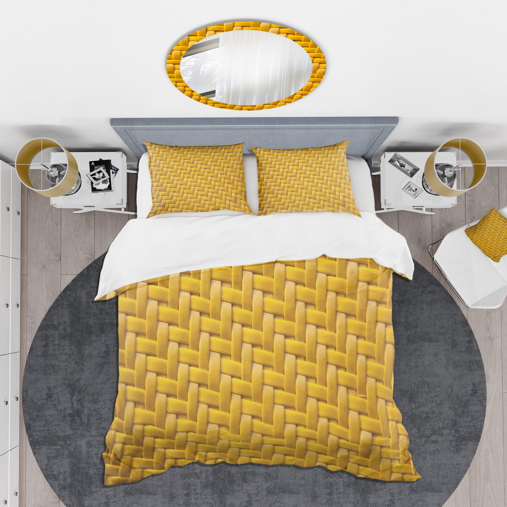 Designart 'Sedge texture background' Mid-Century Modern Duvet Cover Set