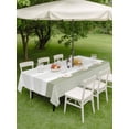 thumbnail image 5 of 60x120 Inch Outdoor Tablecloth with Umbrella Hole Zipper Rectangle Sage Green Stripe Rectangular Tablecloths Outside Waterproof Modern Rustic Horizontal Green Striped Patio Table Cover for Picnic, 5 of 8