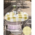 thumbnail image 5 of Lsrtoss Outdoor Tablecloth with Umbrella Hole & Zipper, Yellow Checkered Round Tablecloth 60 Inch, Farmhouse Buffalo Plaid Patio Table Cover Waterproof Table Cloth for Picnic/Party, 5 of 7