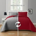 thumbnail image 2 of Elegant Comfort 3-Piece Quilted Reversible Bedspread Coverlet Set with Pillow Shams, Exquisite Majestic Stitching All Season Heavy Weight - Ultra Soft Premium Quilt- Twin XL, Burgundy/Gray, 2 of 5