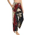 thumbnail image 2 of Daiia Gothic Skull With Roses Women's Sleep Pant with Pockets and Drawstring,Pajama Pants-X-Large, 2 of 9
