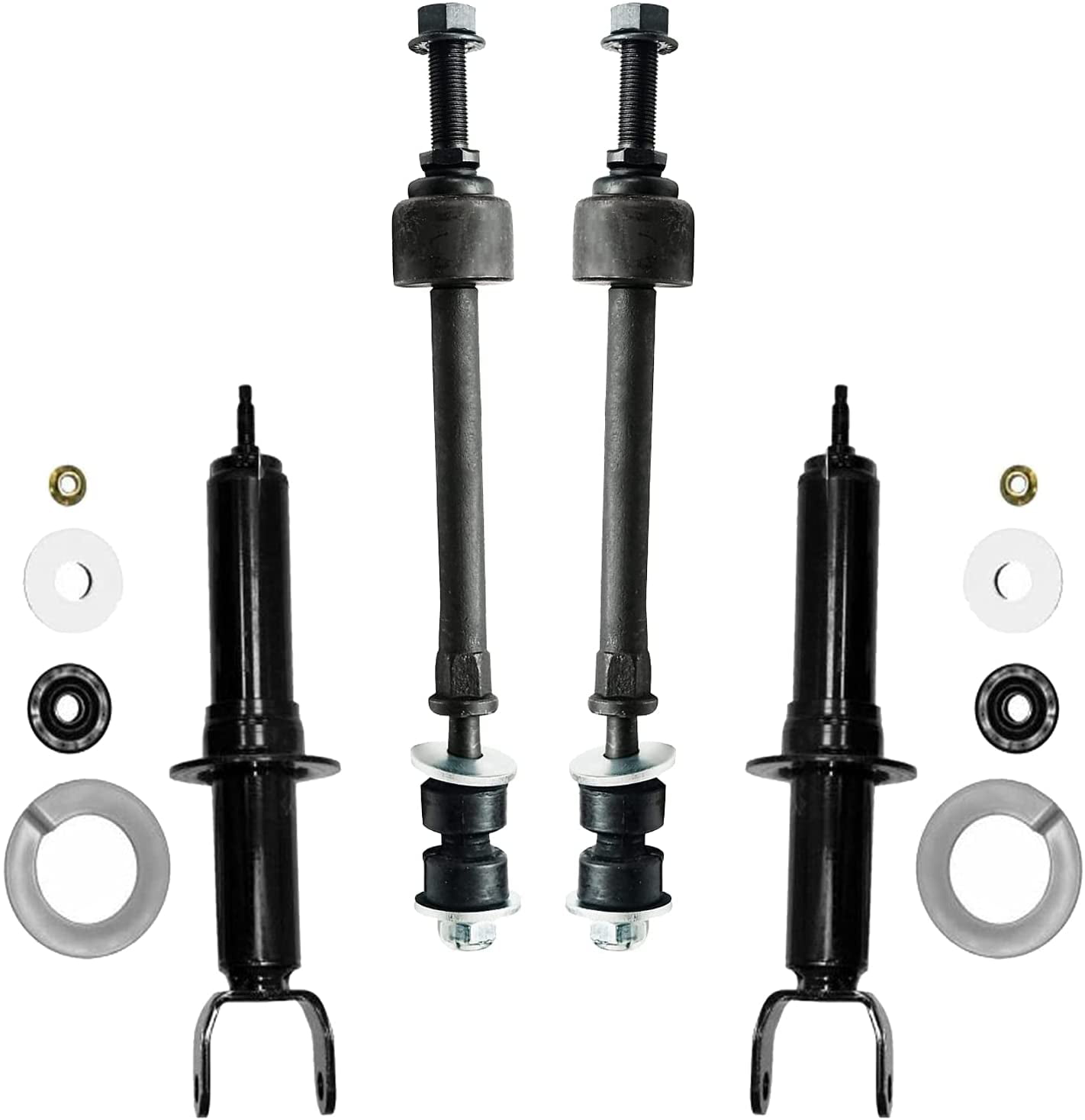 Detroit Axle 2003-2010 Dodge Ram 2500/3500 - 8-Lug Models 2WD Front & Rear Shock Absorbers Front Sway Bar links for 2006-2008 Dodge Ram 1500 - Extended Crew Cab