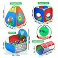 thumbnail image 6 of 5pc Kids Playhouse Jungle Gym w/ Pop Up Play Tents, Tunnels & Basketball Ball Pit for Boys, Girls, Children, Babies & Toddlers, Indoor & Outdoor Use, by Hide-n-Side, 6 of 9