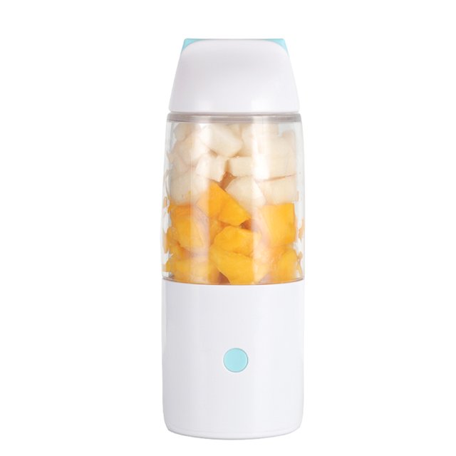 Vaso mezclador eléctrico portátil USB para jugos, compacto y ligero, ideal para uso en casa, oficina o viajes. Disponible en varios colores, incluyendo azul. Hecho de materiales de grado alimenticio,